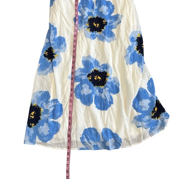 Anne Klein Blue White Floral Sleeveless Midi Dress Women’s Small Textured Print - Picture 7 of 9